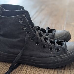 Converse Kids Black High-Top Canvas Sneakers